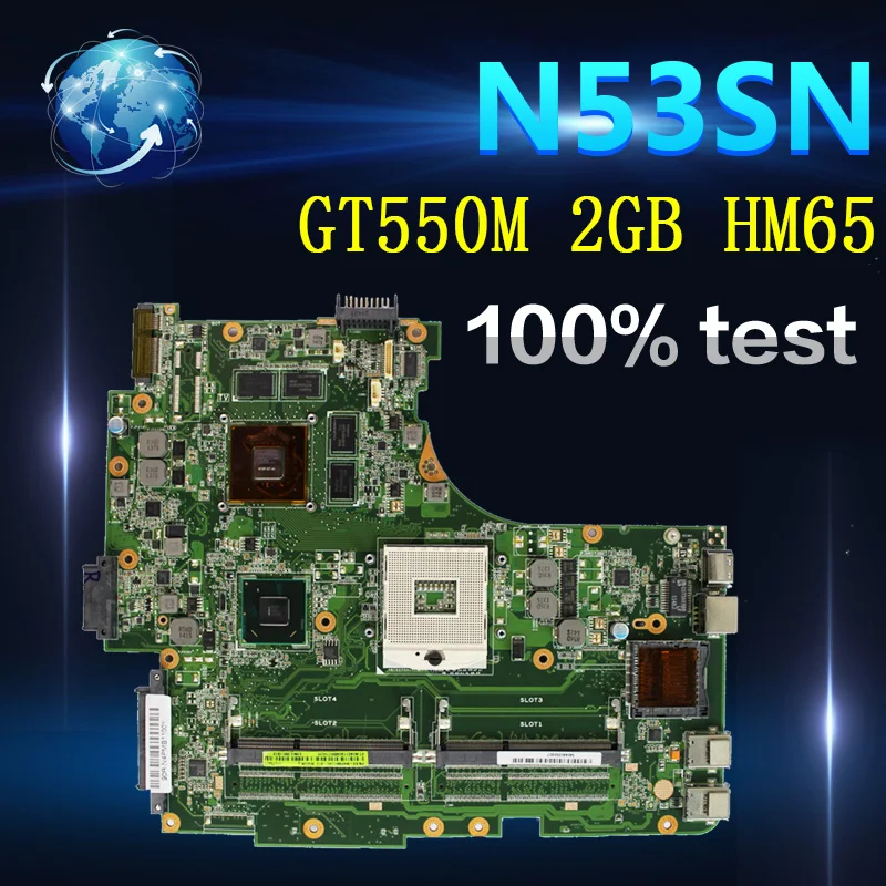 Amazoon N53SN материнская плата для ноутбука ASUS N53SN N53SM N53SV N53S N53 Тесты оригинальная материнская плата GT550M 2 Гб HM65
