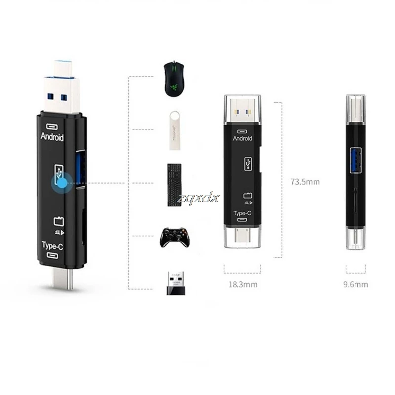 1 шт. изысканный портативный 128 ГБ Micro USB Type C TF кардридер OTG концентратор адаптер