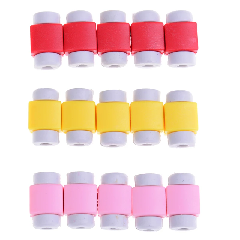 5 шт. милый силиконовый защитный кабель USB для наушников пластиковый шнур