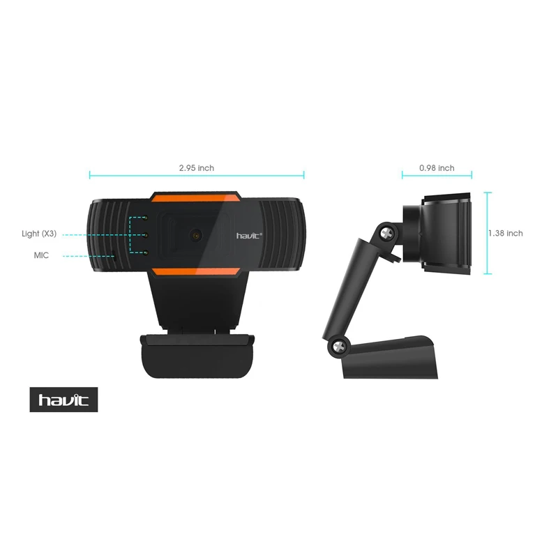 

HD Webcam 3LED 480P PC Camera with Absorption Microphone MIC for Skype for Android TV Rotatable Computer Camera USB Web Cam