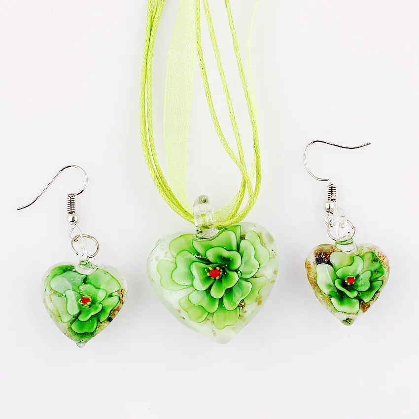 Оптовая продажа 6 шт. муранский светильник стеклянный кулон в форме сердца виде