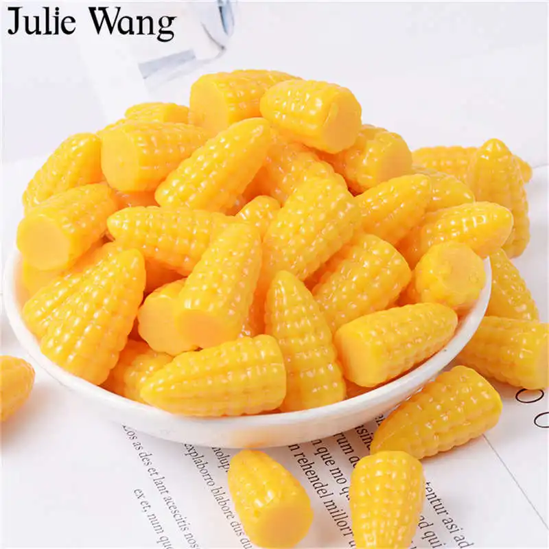 Julie Wang 10 шт. искусственная еда из смолы кукуруза конфеты Подвески слизь Ювелирные
