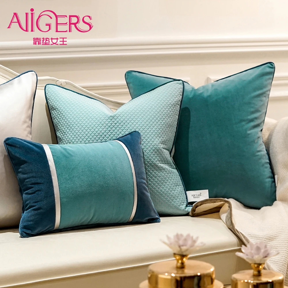 

Avigers Luxury Modern European Velvet Patchwork Decorative Pillows Square Cushion Covers for Sofa Car Living Room Bedroom