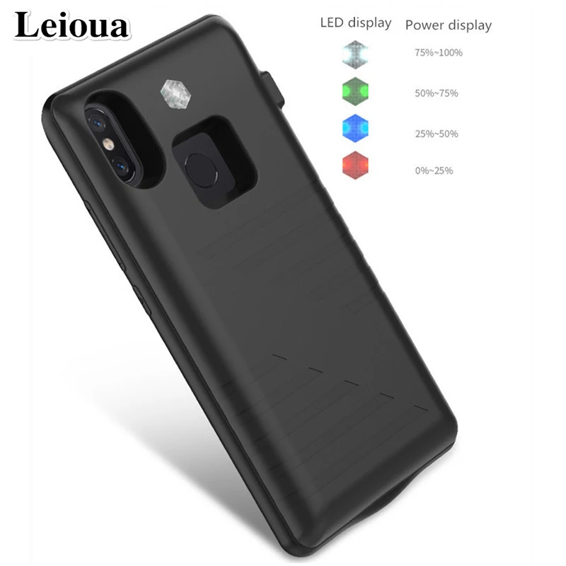 Чехол аккумулятор Leioua 6800 мАч для Xiaomi Mi 9 Ультратонкий силиконовый Новый чехол