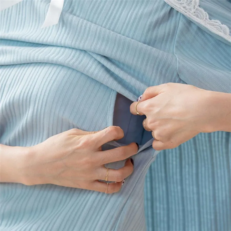 3 шт./компл. пижамы для кормящих мам хлопковая одежда сна грудного вскармливания