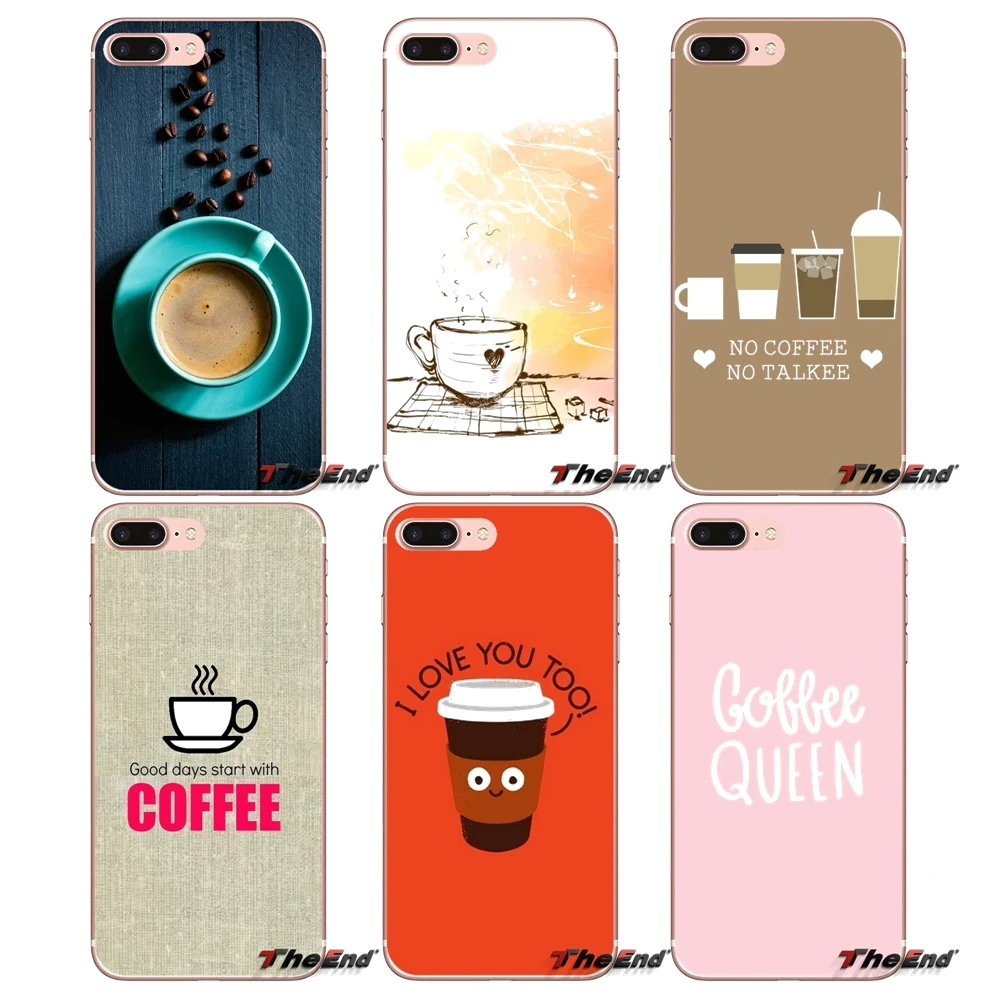 Прозрачный чехол из ТПУ с розовой надписью Love Coffee для Samsung Galaxy S2 S3 S4 S5 MINI S6 S7 edge S8 S9