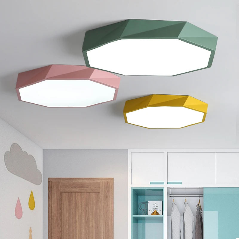 2018 Macaron color Ceiling LED chandelier Round Ultra-thin chandelier lighting for bed Children's room LEDlamp lamparas de techo