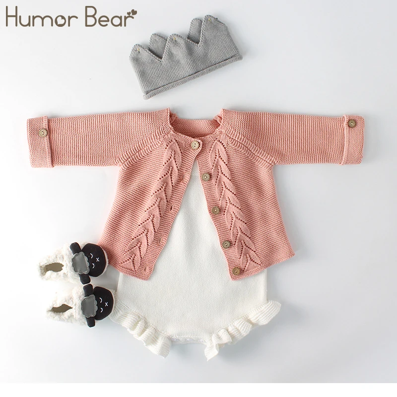 Humor Bear/ г. осенний Детский свитер для девочек, костюмы вязаный свитер+ костюмы с жилетом, детский комплект одежды
