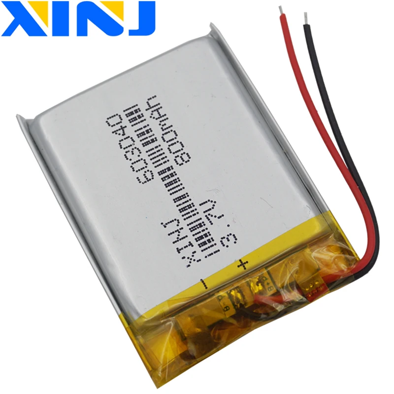 XINJ 2 шт. 3 7 в 800 мАч литий полимерный Батарея 2pin JST PH 1 0/1 25/1 5/2 0/2 54 мм для Камера GPS