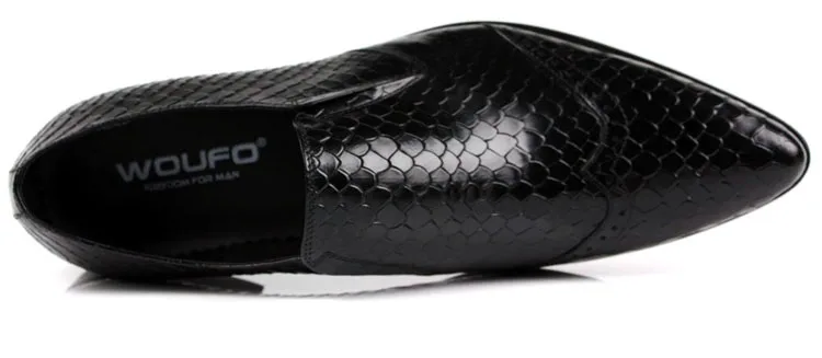 Деловые мужские туфли из натуральной кожи с тиснением под рептилию|shoes fashion men|shoes