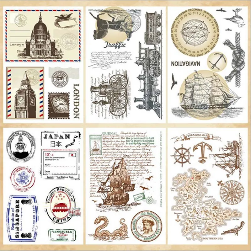 Винтажная морская карта Postmark силиконовый прозрачный штамп для скрапбукинга DIY