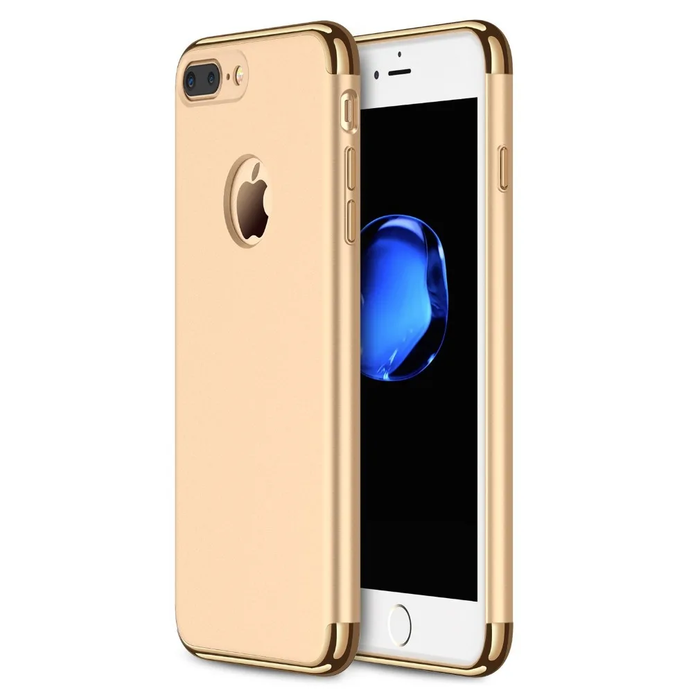 Стильный тонкий жесткий чехол-накладка HONGRUNA 3 в 1 с съемными частями для iPhone7 6 6S 5 5S