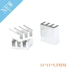 10 шт. 11*11*5,5 мм радиатор охлаждающий ребристый радиатор алюминиевый радиатор для чипа, светодиодный, транзистора питания, фотооборудования