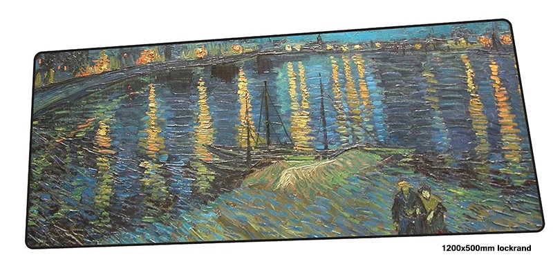 van gogh mousepad 1200x500mm cute gaming mouse pad gamer mat hot sales game computer desk padmouse keyboard large play mats | Компьютеры и