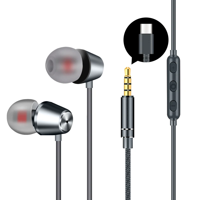 Pemenol 3 5 мм Проводная гарнитура Hi-Fi стерео звук с микрофоном наушники мм/type-C разъем