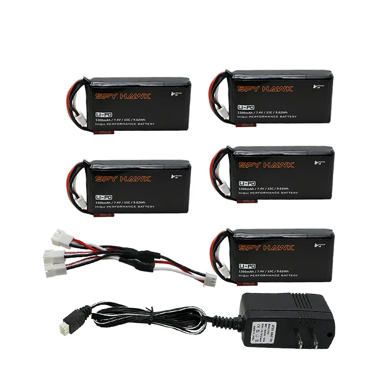 Cheerson CX-35 CX35 Hubsan H301S lipo battery 7.4V 1300mAh 15C 5pcs Batteies of UL charger RC Quadcopter Spare Parts | Игрушки и хобби