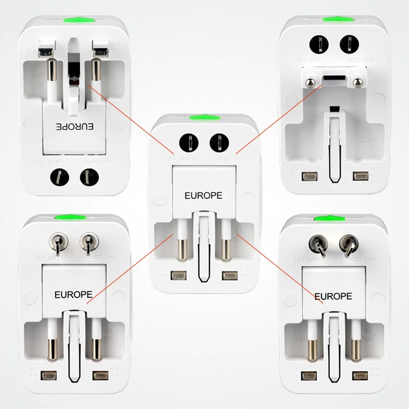 Standing Style Portable White Universal Travel Plug Adapter Changeover All-In-One Power Adaptor Charger | Обустройство дома