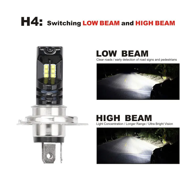 2 шт. H7 H4 H8 H11 9005 9006 HB3 HB4 светодиодный лампочка 12В 2525SMD Автомобильные