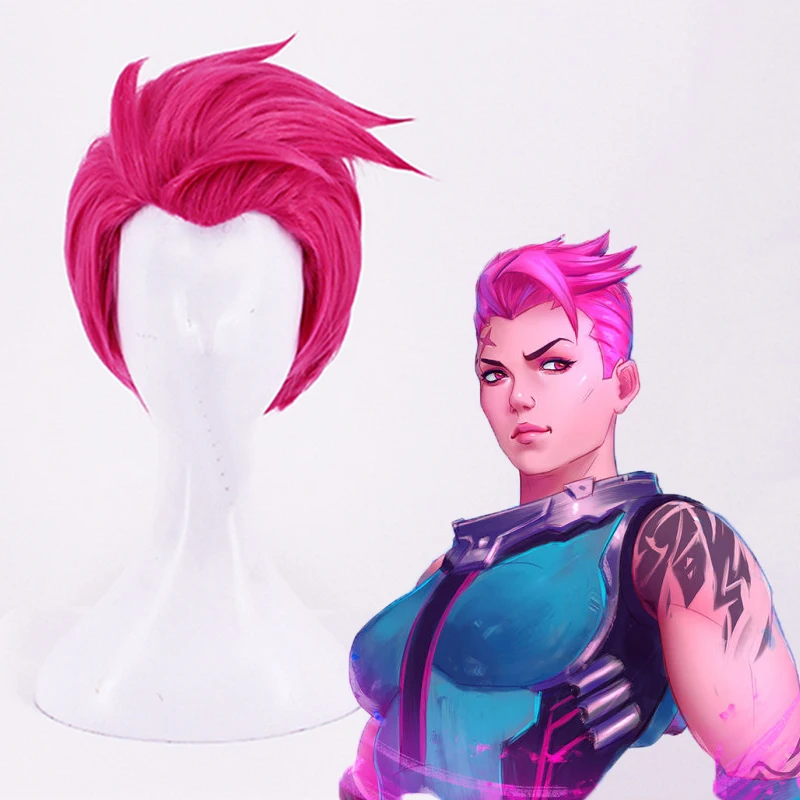 

Game OW Cosplay Wig Zarya Cosplay Wig Aleksandra Zaryanov Men Short Pink Hair Cosplay Accessory Synthetic wig Game Fashion Hot