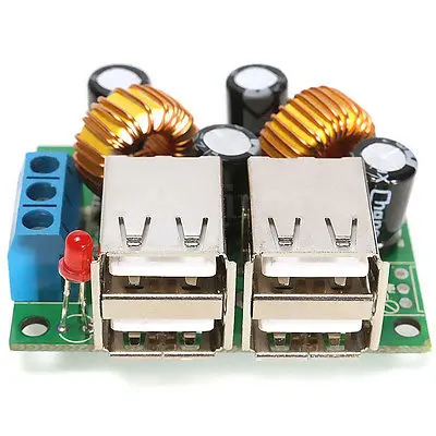 Автомобильное зарядное устройство 4-USB понижающий модуль питания DC 12 V 24 40 до 5 PC