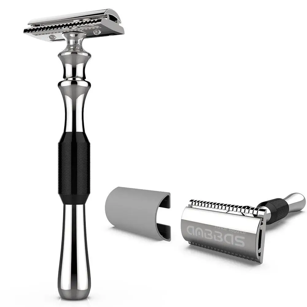 Anbbas 3pcs Wet Shaving Set with Pure Badger Hair Brush and Alloy Solid Ebony Wood Razor Stand Holder | Красота и здоровье