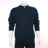 100goat cashmere turtleneck knit men fashion thick cardigan sweater zipper h straight dark green 4color s2xl