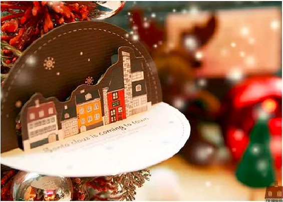 10 шт. Новогодние поздравительные открытки с милым медведем | Дом и сад