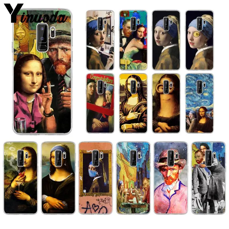 Yinuoda Van Gogh Mona Lisa Funny Art Girl with a pear earing Phone Case for Samsung S5 S6 edge S7 S8 Plus S9 Cover | Мобильные