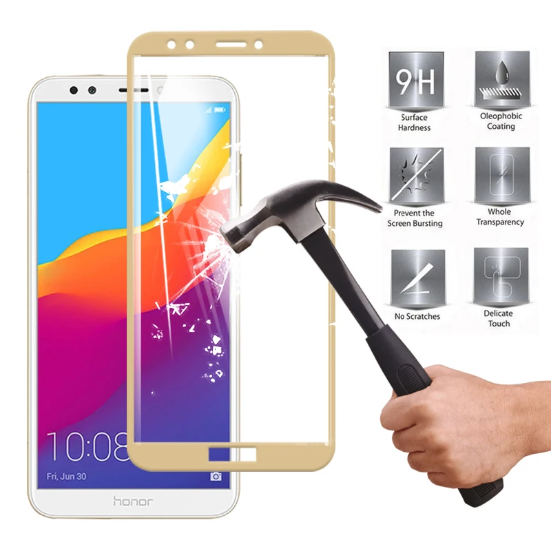 Защитное стекло для Huawei honor 7 7a 7c 7x pro пленка закаленное huavei honer honor7 a7 c7 x7 Защитная