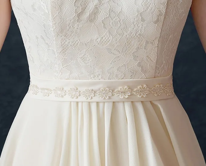 Элегантные цвета шампанского bridesmade Длинные Новое поступление шифон простой v