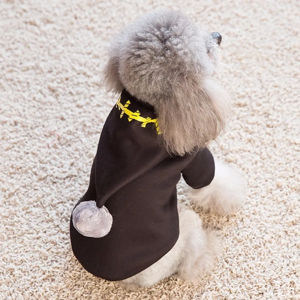 dog hoodies Winter New Pattern Pompon Hats Personality The Pets Black Bring Spring Clothes Poodle Bear Real Bipod CW-YF22 | Дом и сад