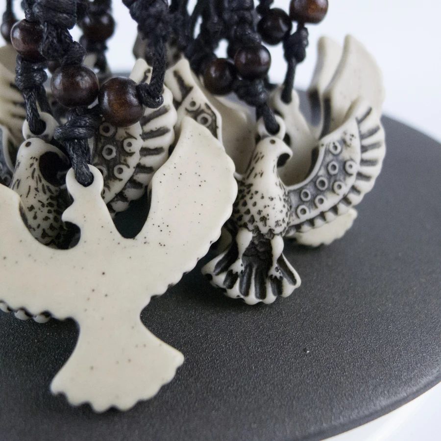 Phoenix Man's Pendant limitation Yak Bone Material Art Necklace Vintage Men's adjustable Rope Necklaces #GZ211 | Украшения и