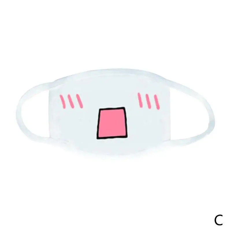 Новинка Kwaii Милая противопылевая маска Kpop хлопковая маска для губ Emotiction Masque Kpop Маски Аниме мультфильм рот Муфельная маска для лица - Цвет: C