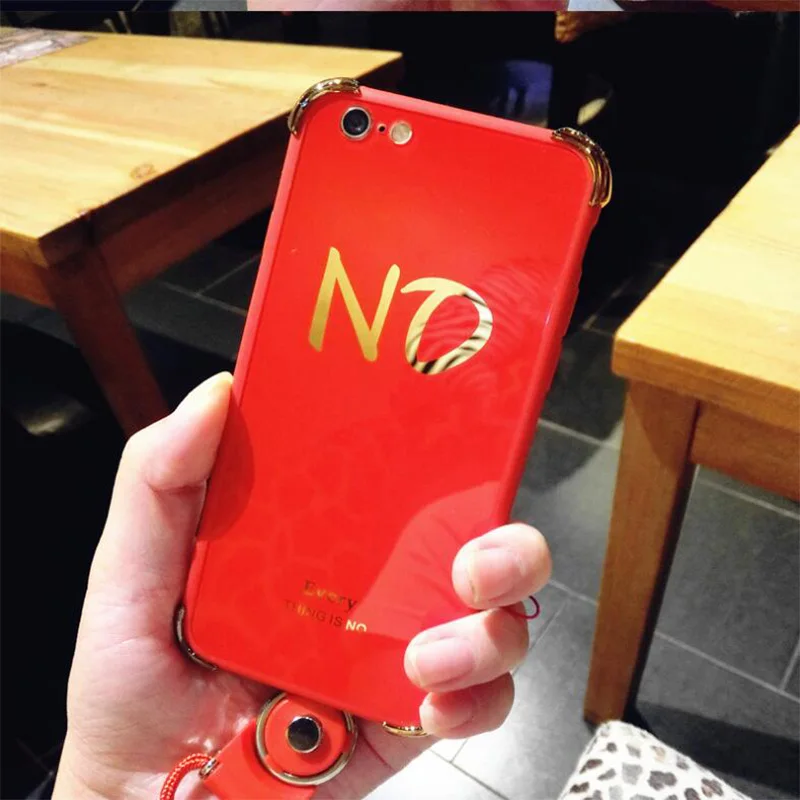 For iPhone 8 8Plus Fashion Black Pink Red Mirror Phone Case iphone 7 7Plus 6 6s 6Plus 6sPlus Couples Style OK&ampON Cover Funda |
