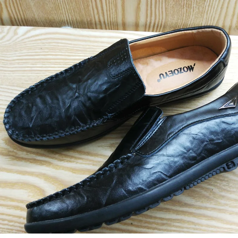 MOZOEYU Winter Fashion British Style Men Causal Shoes Leather Slip On High Quality Loafers Driver shoes Zapatos Hombre | Обувь