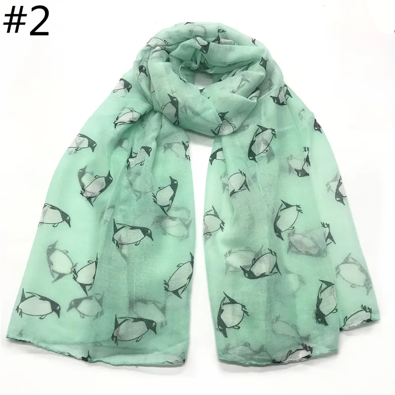

New 4 colors animal print scarf Muslim hijab scarves sweet penguin soft plain maxi shawl soft foulard pretty winter wrap shawls