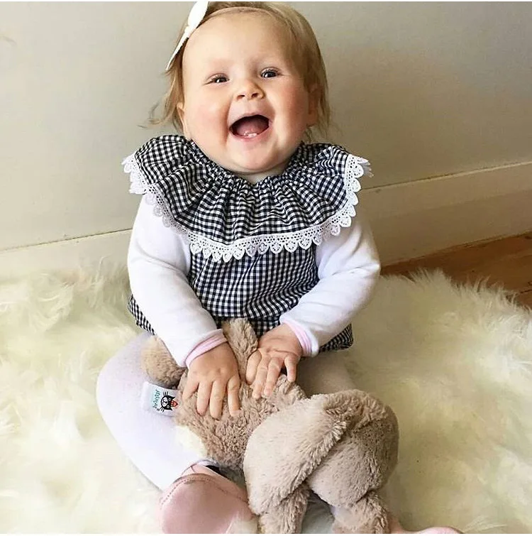 Casual Cotton Kids Jumpsuits And Rompers 2019 Summer Plaid Printed Baby Girls Clothing Laciness Neck Overalls For Children XL29 | Детская