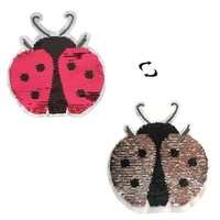 shinequin cartoon ladybird flip the double sided patches for clothing diy reversible change color sequins patch t shirt stickers