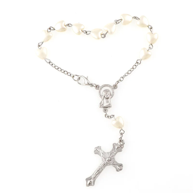 6 мм жемчужные бусины в форме сердца браслет с розами серебряным омаром сделанный