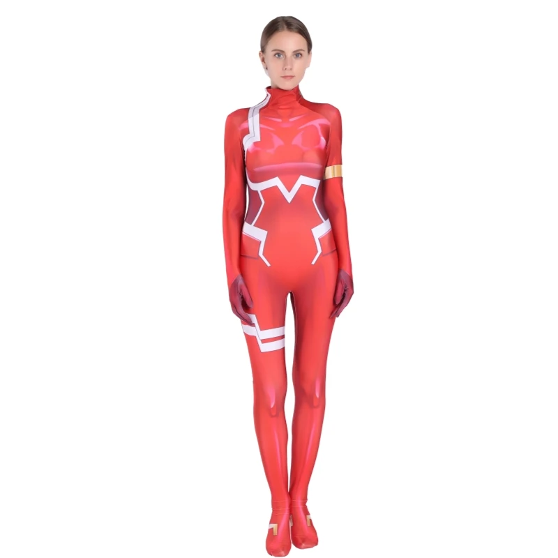 

Zero Two Darling in the Franxx Cosplay D.va anime 3D Printed Women Girl Costume jumpsuit Zentai Halloween Catsuit Bodysuit