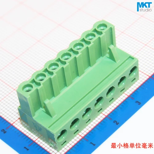 10 шт. 7P 5 08 мм Шаг прямоугольный женский PCB Электрический винтовой клеммный блок