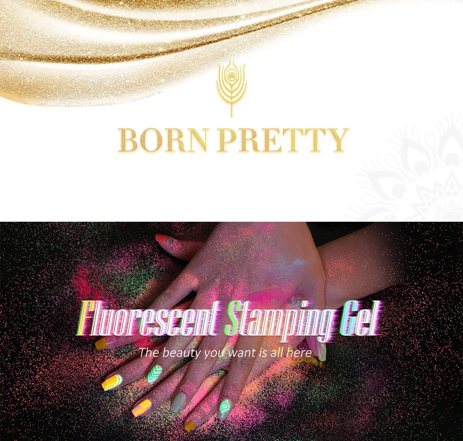 От BORN PRETTY-8 мл неоновая Люминесцентная штамповка Гель-лак для ногтей штамп плиты био-Гели Soak Off УФ гель-Лаки Пелл Off, необходимые для ногтей "сделай сам"