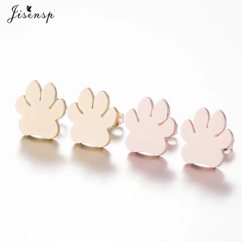 Jisensp Модные Серьги brincos животное лапа серьги гвоздики для женщин маленькая кошка
