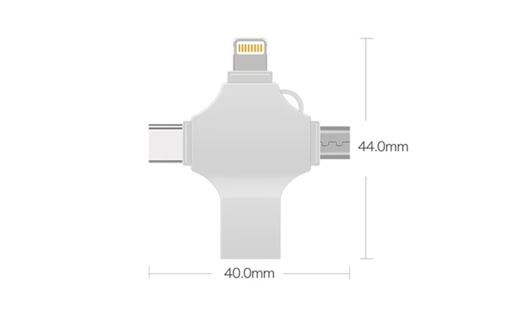 Флеш-накопитель 128GB 4в1 USB3.0 OTG Многофункциональный u-диск для iPhone Android телефон компьютер type-C Внешняя память устройство для хранения
