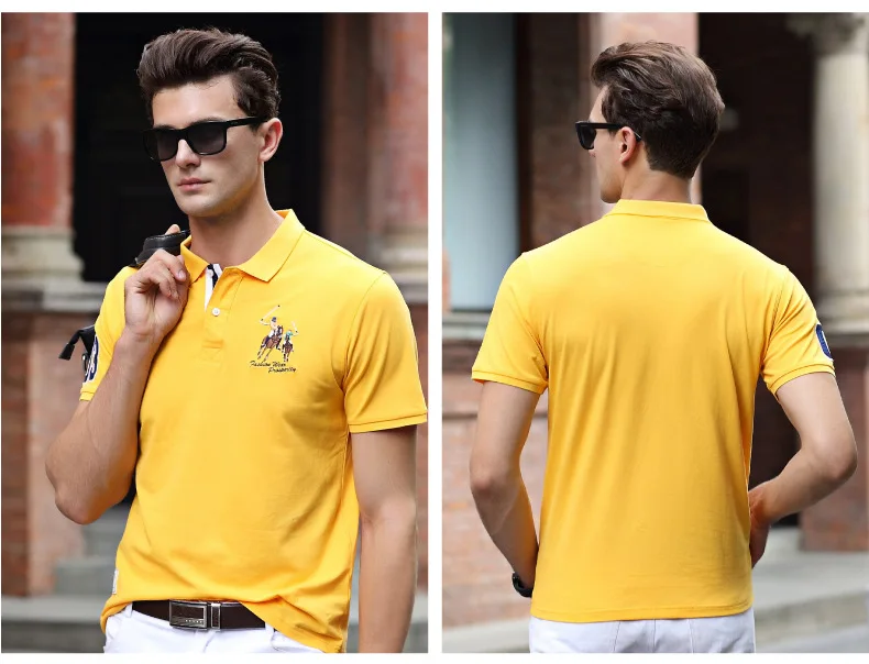 Мужская рубашка поло марки Camisa Polo рубашка Мужская дышащая хлопок Повседневная рубашка поло с коротким рукавом мужские поло Homme