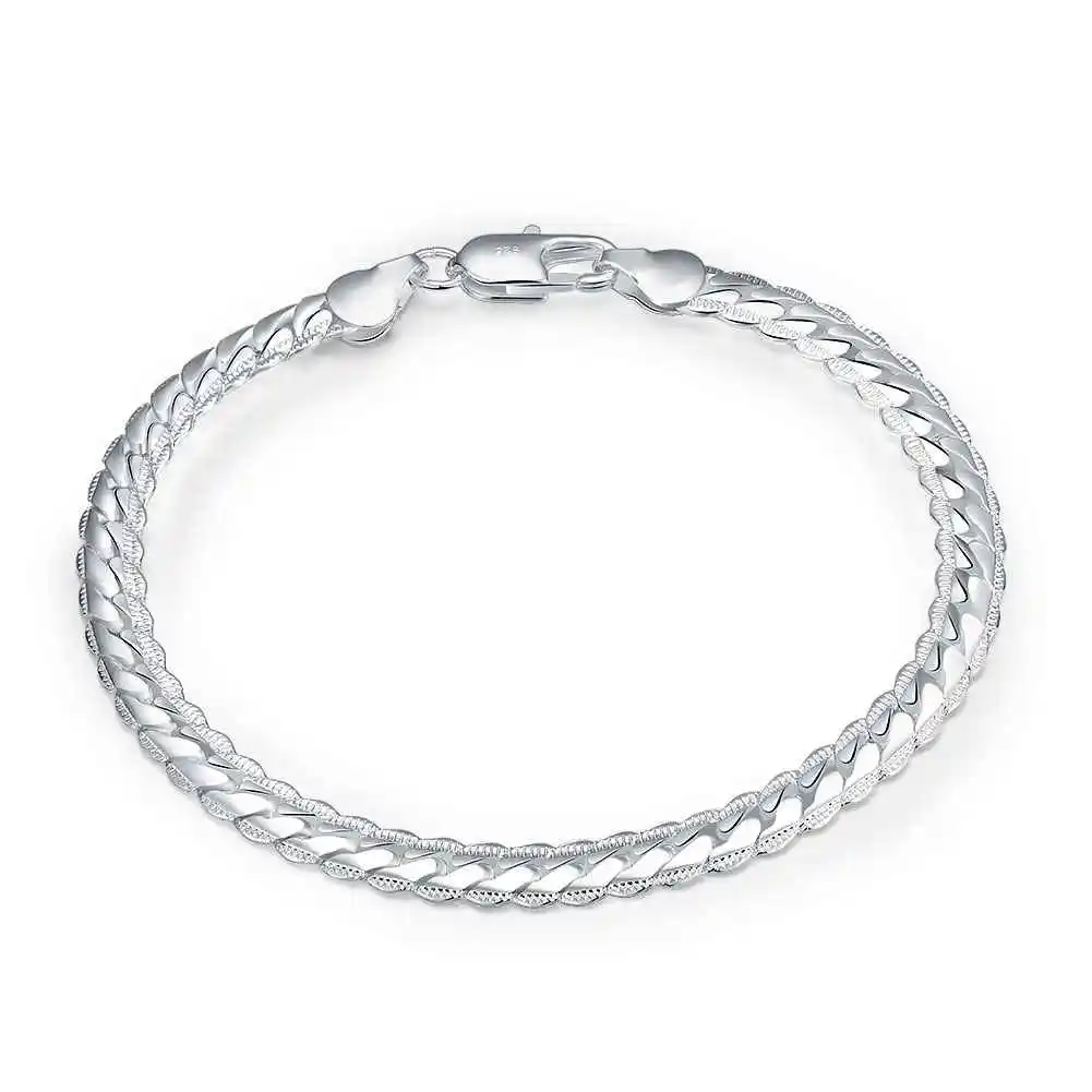 Kiteal Top quality gold color Personalized Men silver plated 5mm 20cm snake sideways bracelets fashion jewelry New Year gifts|bracelet
