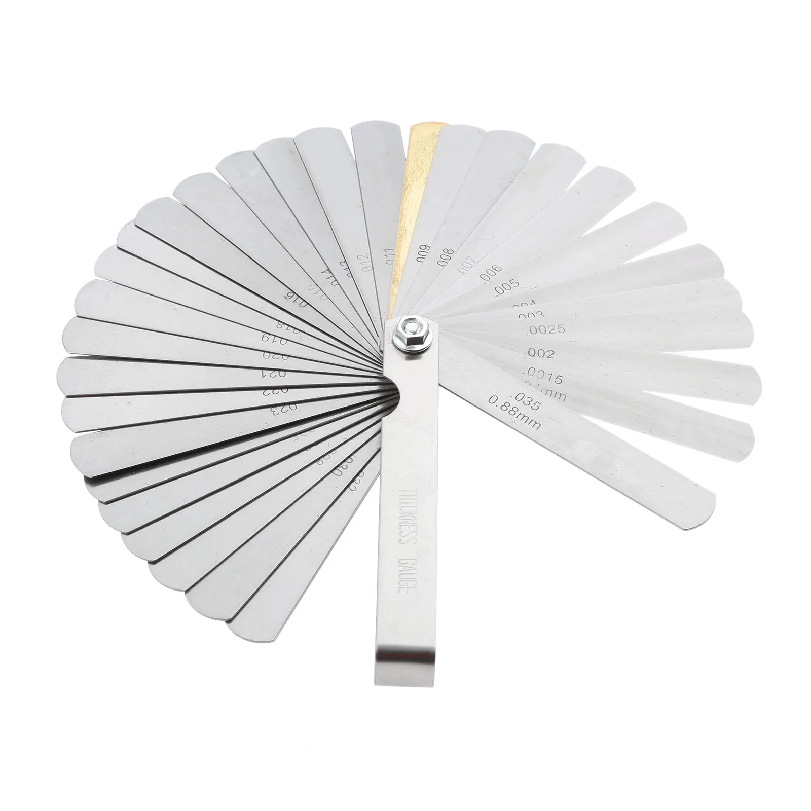 DRELD Stainless Steel 32 Blades Feeler Gauge Metric Gap Filler 0.04-0.88mm Thickness Gage For Measurment Gauging Measuring Tool