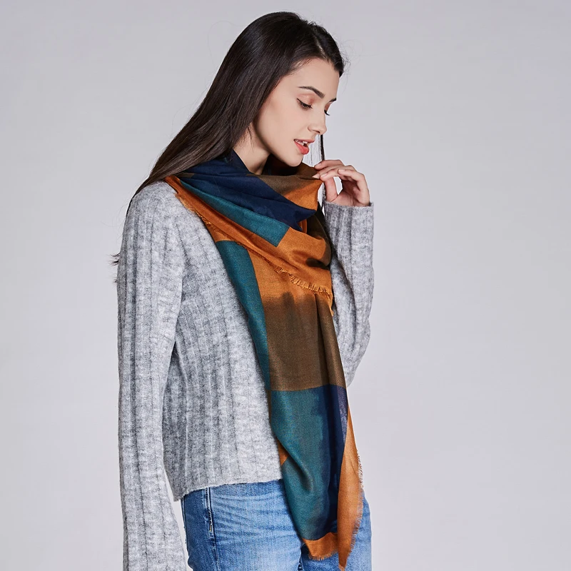 Jinjin. QC2019 брендовые шарфы для женщин и шали в клетку echarpe foulard женская зимняя