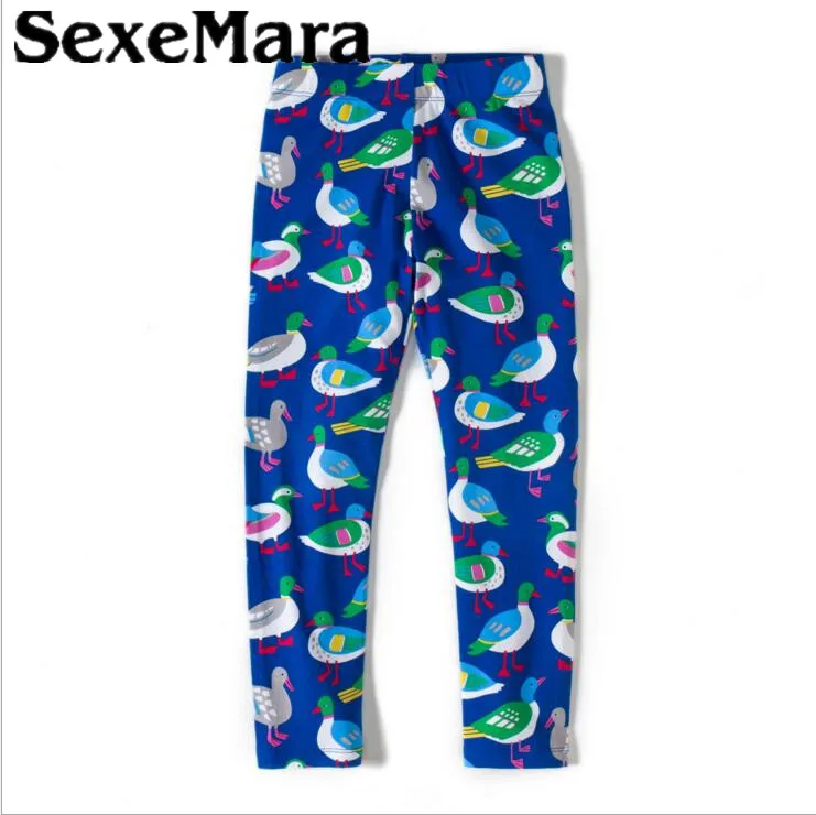 Sexemara/штаны для девочек с цветочным принтом детские штаны Демисезонный леггинсы