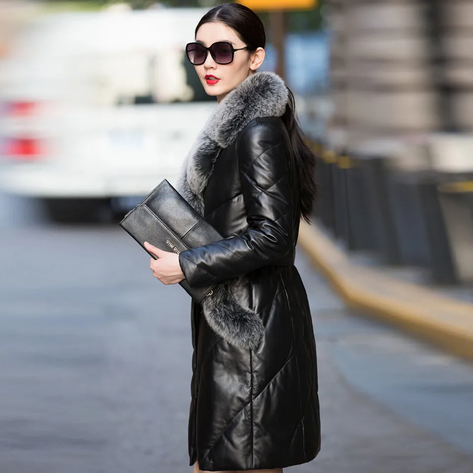 2020 модная теплая зимняя куртка женские Куртки из натуральной овечьей кожи